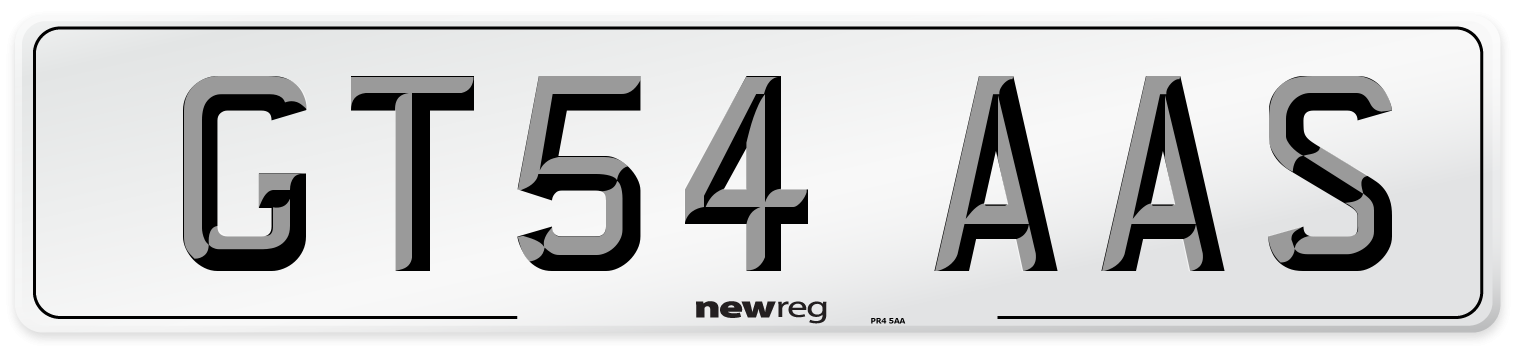 GT54 AAS Number Plate from New Reg